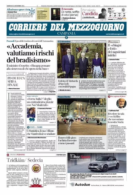 Prima-pagina-corriere del mezzogiorno-del-2024-11-24